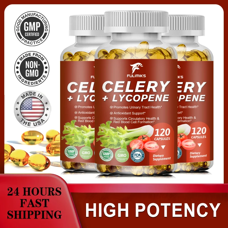 Celery Seed & Lycopene Capsules, Plant Extracts, Vitamins & Minerals for Men's Prostate Health, Urination & Hair Growth
Celery Seed & Lycopene Capsules, Plant Extracts, Vitamins & Minerals for Men's Prostate Health, Urination & Hair Growth