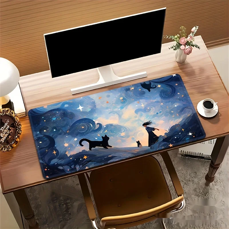 Starry Night Witch Girl and Cats Extended Desk Mat Aesthetic Non-Slip Mouse Pad for Office and Gaming
Starry Night Witch Girl and Cats Extended Desk Mat Aesthetic Non-Slip Mouse Pad for Office and Gaming