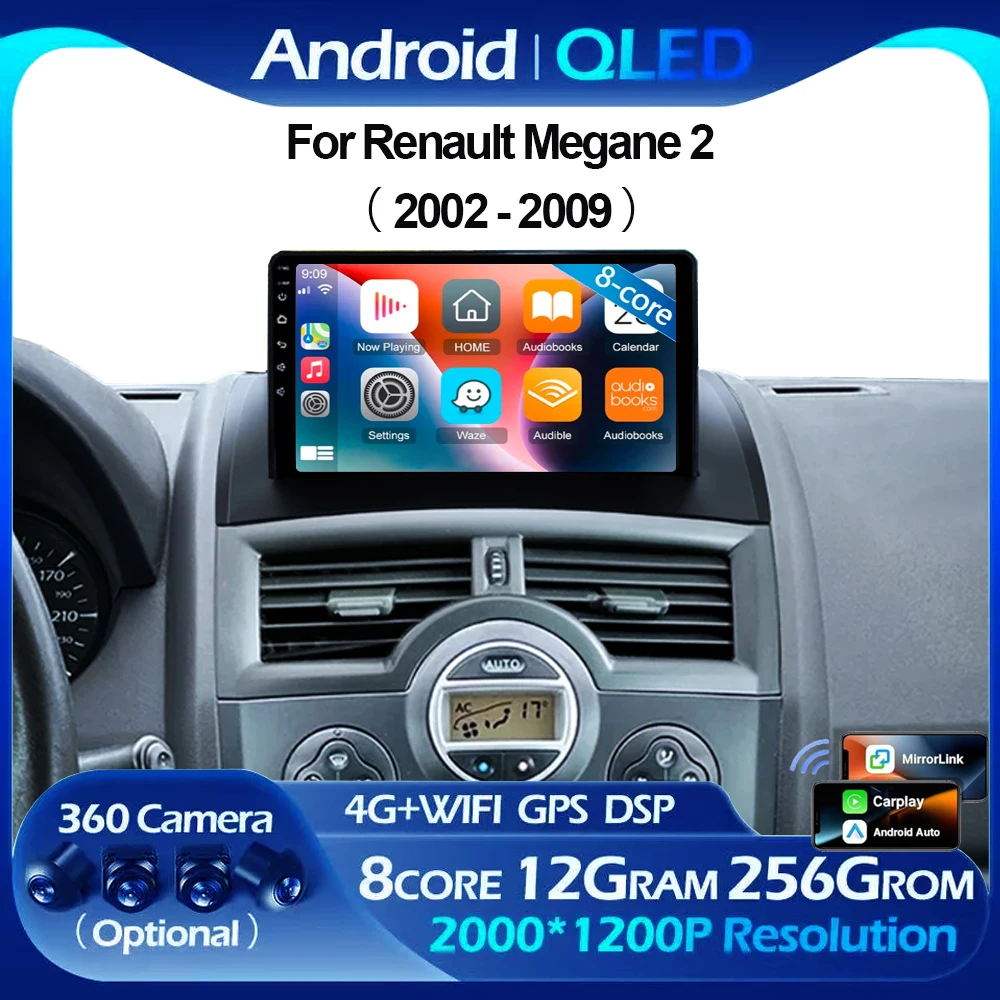 Car Radio For Renault Megane 2 2002 - 2009 Multimedia Navigation Android 14 2din Autoradio CarPlay Stereo Video player wifi 4G
Car Radio For Renault Megane 2 2002 - 2009 Multimedia Navigation Android 14 2din Autoradio CarPlay Stereo Video player wifi 4G