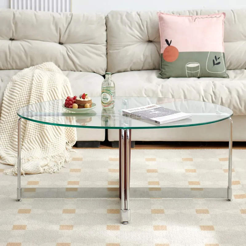 Nordic style oval coffee table, stainless steel tempered glass frame, modern simple creative living room coffee table
Nordic style oval coffee table, stainless steel tempered glass frame, modern simple creative living room coffee table