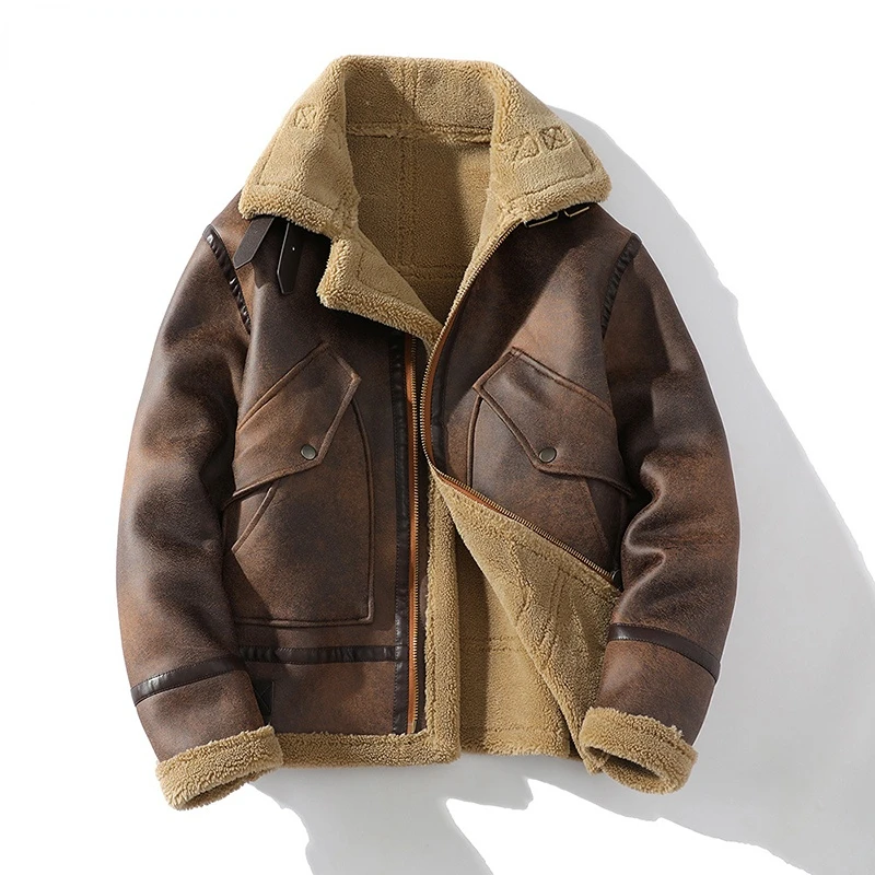 VOLALO High Quality Men Suede Leather Thick Jacket Winter Warm Outwear Patchwork Faux Lamb Wool Fur Coat Plus Size M-5XL
VOLALO High Quality Men Suede Leather Thick Jacket Winter Warm Outwear Patchwork Faux Lamb Wool Fur Coat Plus Size M-5XL