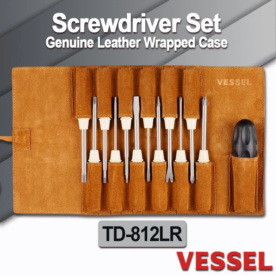 VESSEL 12Pcs Screwdriver Set with Storage Bag Screwdriver Handle Screws Bit Hand Tool Accessories NO.TD-812LR
VESSEL 12Pcs Screwdriver Set with Storage Bag Screwdriver Handle Screws Bit Hand Tool Accessories NO.TD-812LR