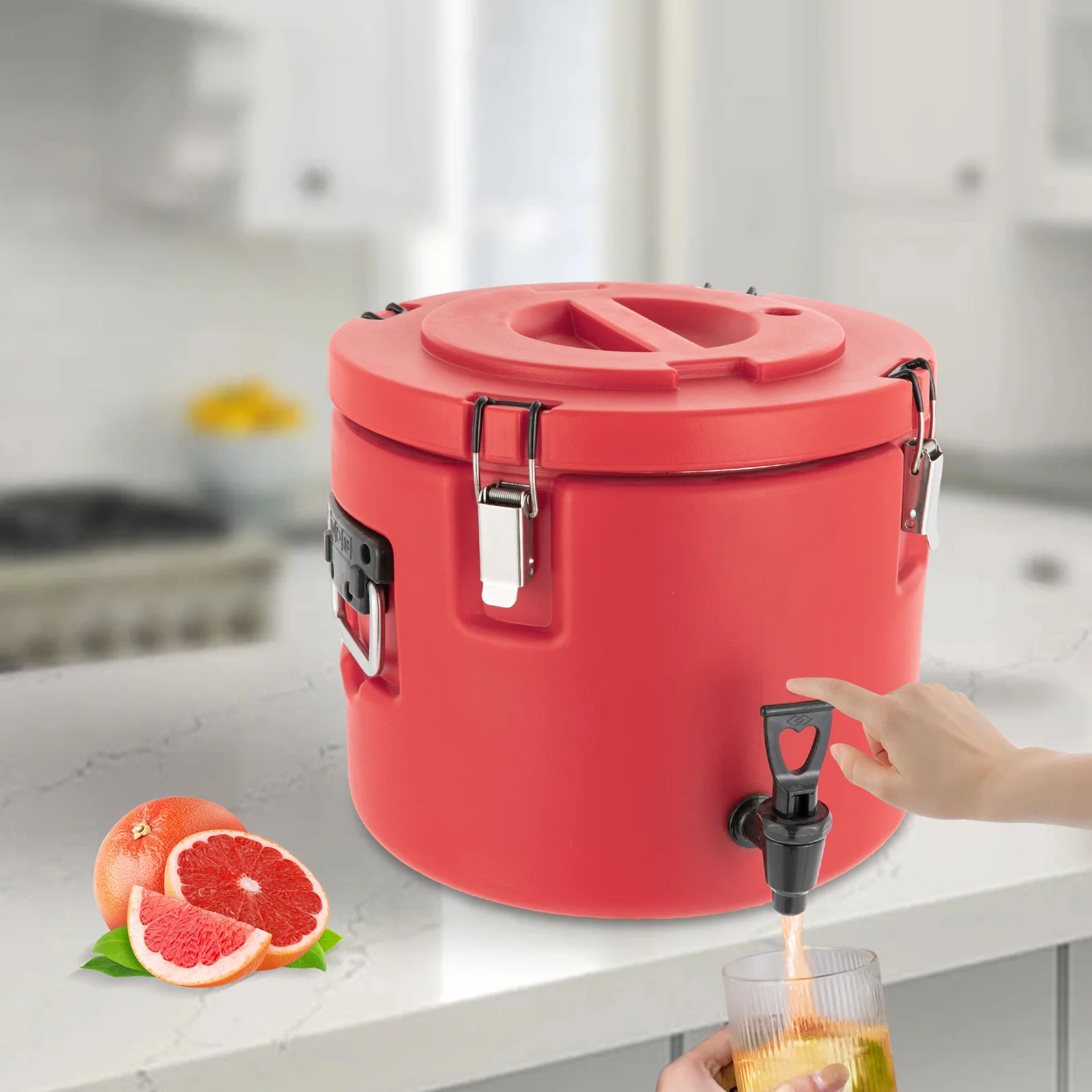 5 Gallon 304 Stainless Steel Insulated Beverage Dispenser - Portable Cooler with Handles 10-16H Temperature Retention
5 Gallon 304 Stainless Steel Insulated Beverage Dispenser - Portable Cooler with Handles 10-16H Temperature Retention