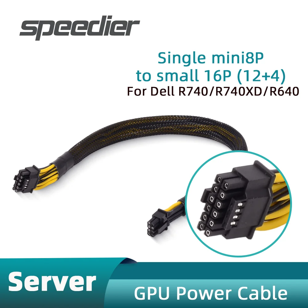 Mini 8Pin To Mini 16Pin (12+4) GPU Graphics Card Power Cable for Dell R740/R740XD/R640 Servers 40CM
Mini 8Pin To Mini 16Pin (12+4) GPU Graphics Card Power Cable for Dell R740/R740XD/R640 Servers 40CM