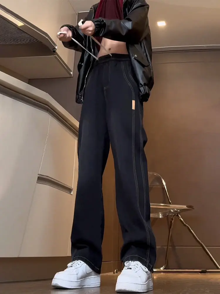 American Sle Retro Elastic Waist ey Wide Leg Men's Jeans Spring Season Dstring Straight Cut Loose Fit Casual Trousers
American Sle Retro Elastic Waist ey Wide Leg Men's Jeans Spring Season Dstring Straight Cut Loose Fit Casual Trousers