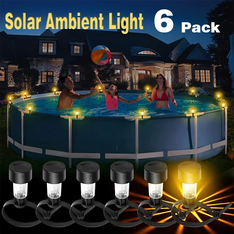 6-пакет солнечных светильников для бассейна, водонепроницаемый светодиодный уличный домашний забор, многоцветные аксессуары для садовой стены, декоративное окружающее освещение
6-пакет солнечных светильников для бассейна, водонепроницаемый светодиодный уличный домашний забор, многоцветные аксессуары для садовой стены, декоративное окружающее освещение