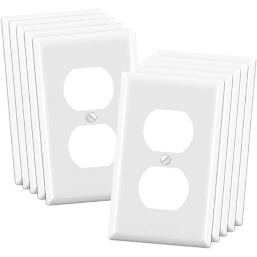 Duplex Receptacle Outlet Covers, 1-Gang Standard Size Wall Plates, Unbreakable Polycarbonate Dual Outlet Faceplates Covers, UL
Duplex Receptacle Outlet Covers, 1-Gang Standard Size Wall Plates, Unbreakable Polycarbonate Dual Outlet Faceplates Covers, UL