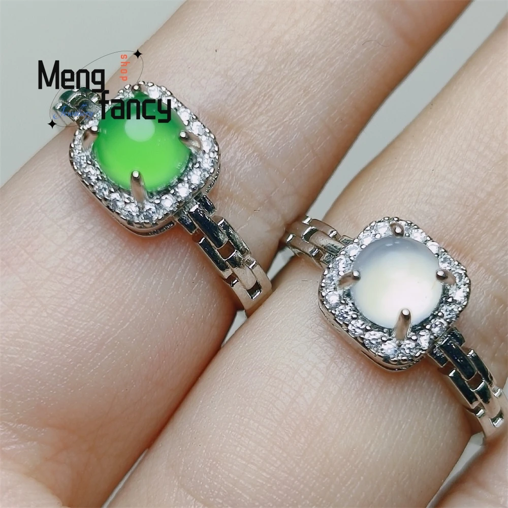 High-Grade A Simple Small Square Silver-Plated And Green Agate Jade Ring For Women Best Selling Fashion Exquisite Jewelry
High-Grade A Simple Small Square Silver-Plated And Green Agate Jade Ring For Women Best Selling Fashion Exquisite Jewelry