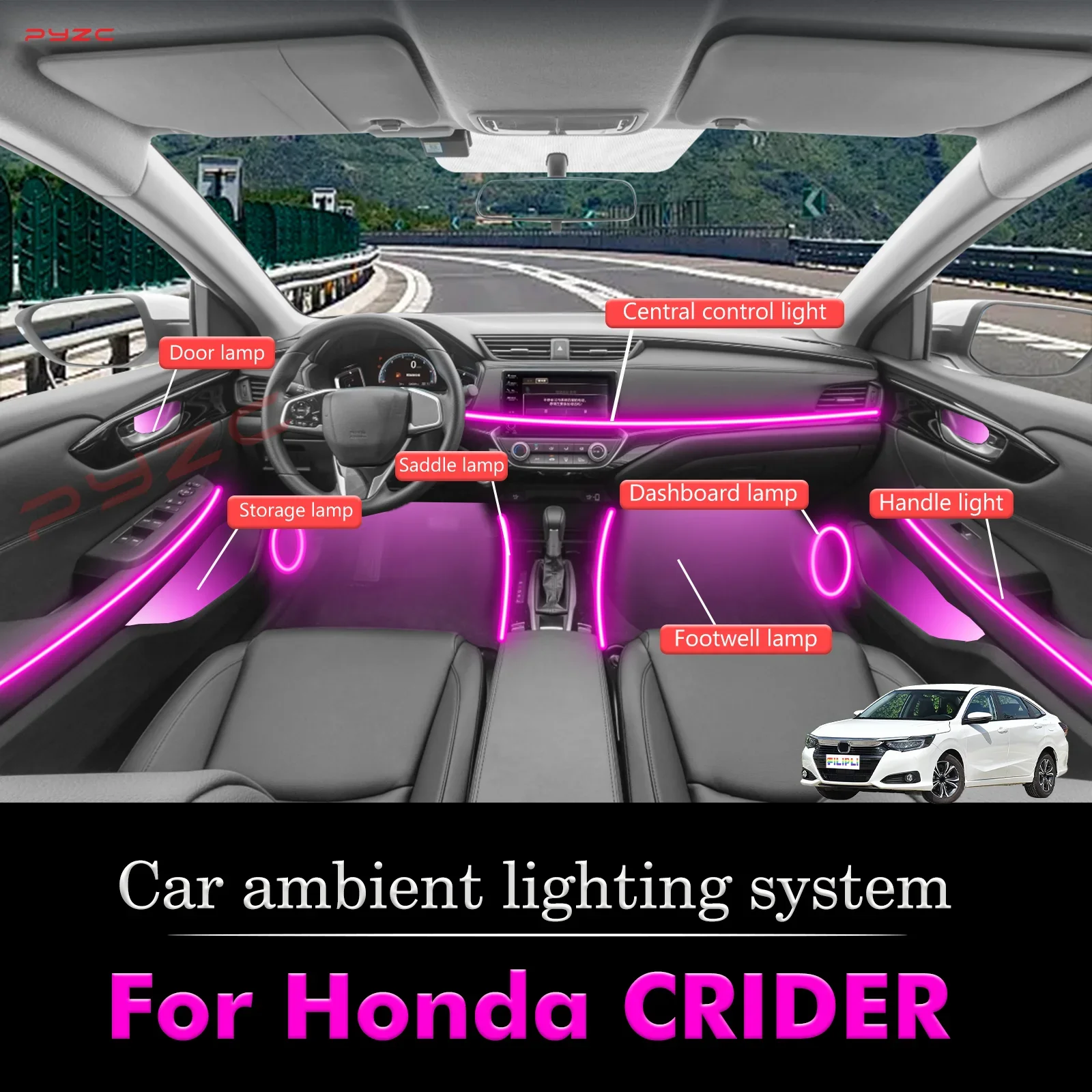 For Honda CRIDER Smart Remote Control Car Interior Ambient Light RGB 64 Colors LED Energy Saving Efficient Lamp Kit
For Honda CRIDER Smart Remote Control Car Interior Ambient Light RGB 64 Colors LED Energy Saving Efficient Lamp Kit