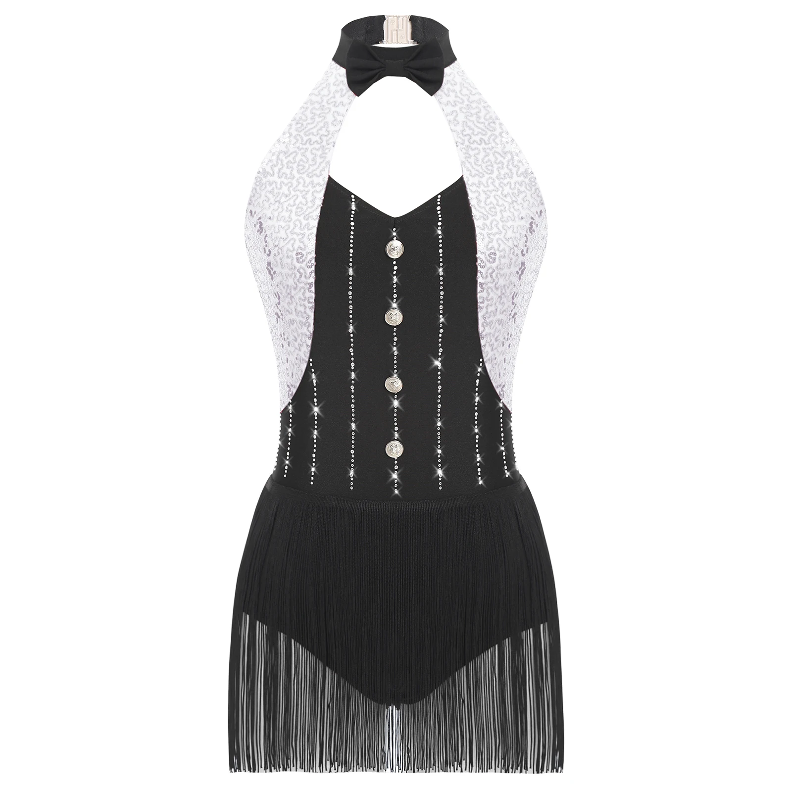 Women Tuxedo Latin Dance Dress Jazz Tango Chacha Samba Rumba Leotard Figure Skating Sleeveless Sequin Tassel Skirted Bodysuits
Women Tuxedo Latin Dance Dress Jazz Tango Chacha Samba Rumba Leotard Figure Skating Sleeveless Sequin Tassel Skirted Bodysuits