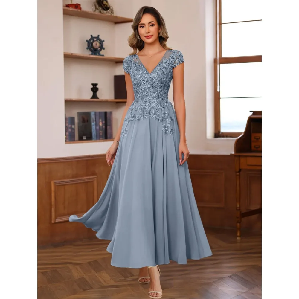 Customized Lace Mother of Birde Dresses 2026 for Women Wedding Sky Blue A Line V Neck Ruched Elegant Evening Dress Prom Gowns
Customized Lace Mother of Birde Dresses 2026 for Women Wedding Sky Blue A Line V Neck Ruched Elegant Evening Dress Prom Gowns