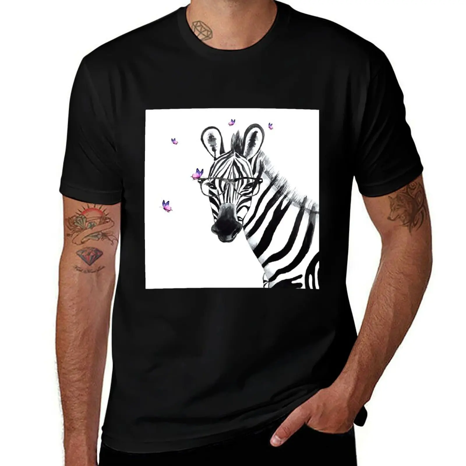 Zebra with glasses and butterflies T-Shirt vintage anime shirt vintage t shirts blanks vintage t shirt men
Zebra with glasses and butterflies T-Shirt vintage anime shirt vintage t shirts blanks vintage t shirt men