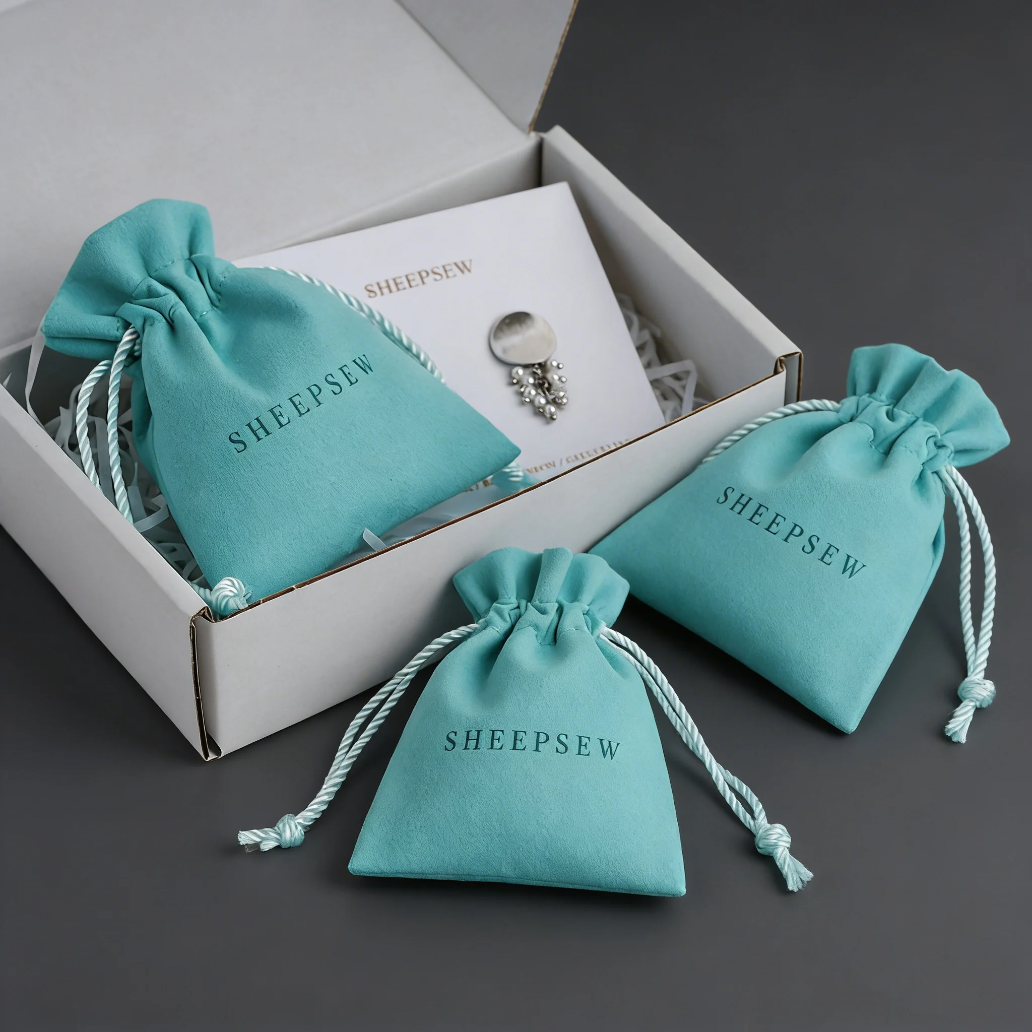 PandaSew Custom Logo Printed Microfiber Drawstring Jewelry Pouch, Soft Gift Packaging Bag for Necklace Earrings Bracelet, Dust P
PandaSew Custom Logo Printed Microfiber Drawstring Jewelry Pouch, Soft Gift Packaging Bag for Necklace Earrings Bracelet, Dust P