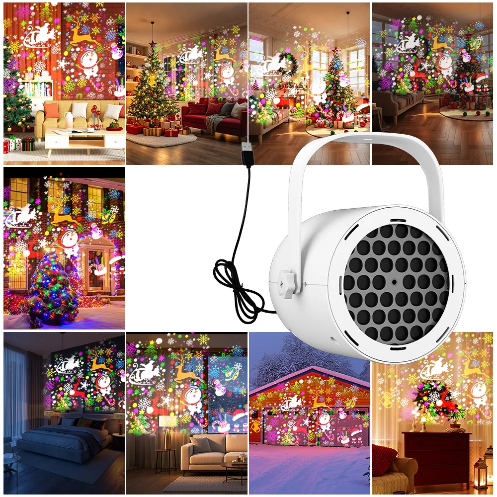 LED Christmas Projection Light Colorful Rotating Decorative Light Christmas Day Ambient Light Dance
LED Christmas Projection Light Colorful Rotating Decorative Light Christmas Day Ambient Light Dance