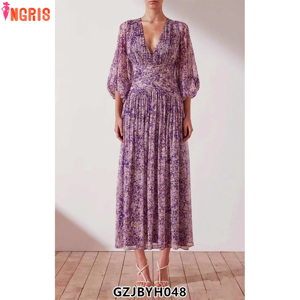2025 Summer New Purple Printed Waist Slim Puff Sleeve Design Dresses Fashion Temperament Long Dress-GZJBYH048
2025 Summer New Purple Printed Waist Slim Puff Sleeve Design Dresses Fashion Temperament Long Dress-GZJBYH048
