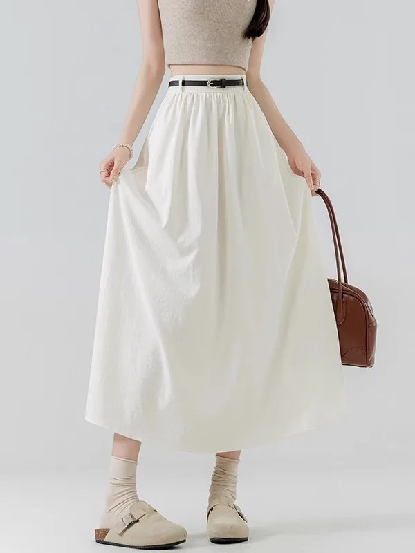 High Waist A-Line Skirt Women's Summer Fashion Slimming Casual Versatile Midi Skirt Polyester Fabric Gathered Pleats
High Waist A-Line Skirt Women's Summer Fashion Slimming Casual Versatile Midi Skirt Polyester Fabric Gathered Pleats