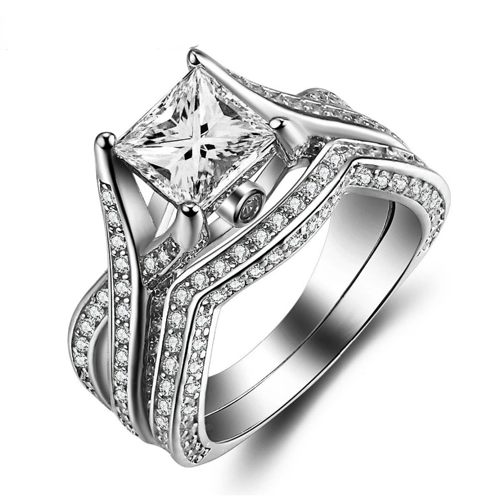 Luxury Lab Diamond Wedding Band Ring Set for Women 10KT White Gold Female Promise Engagement Finger Ring
Luxury Lab Diamond Wedding Band Ring Set for Women 10KT White Gold Female Promise Engagement Finger Ring