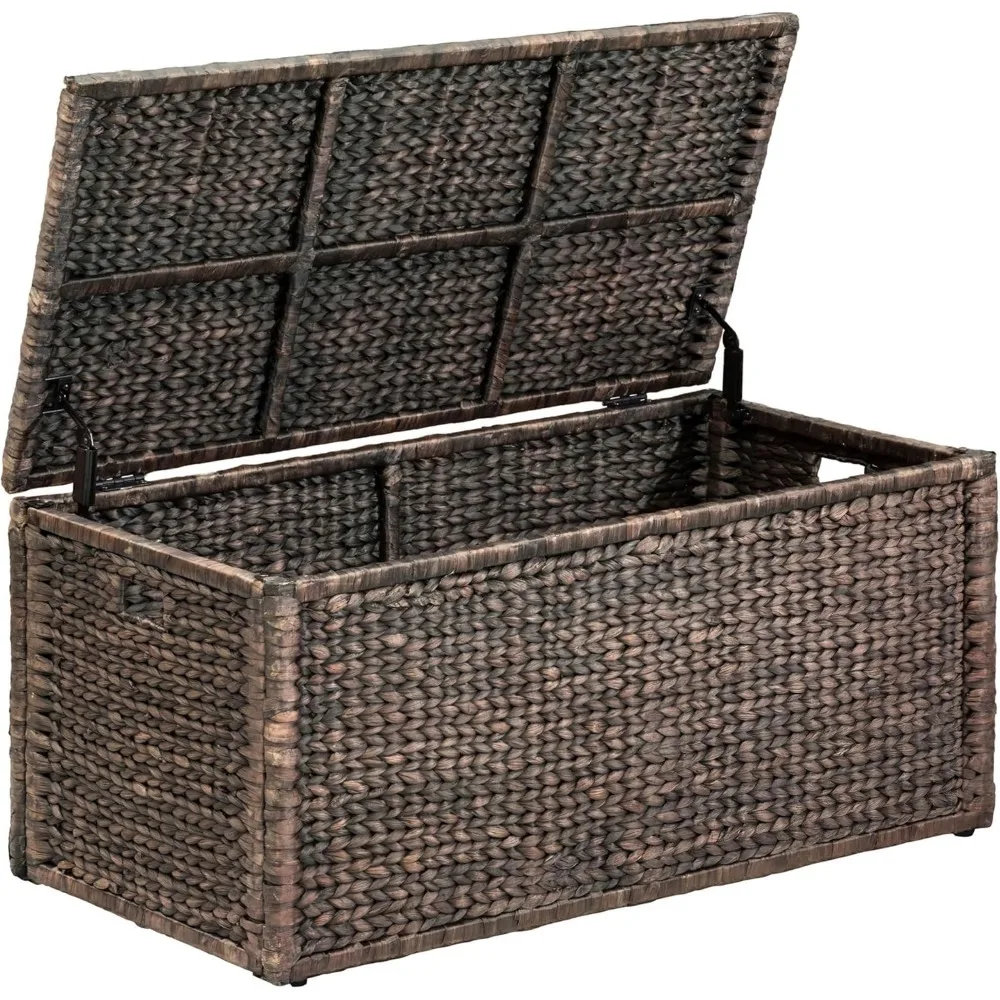 Heavy-duty Water Hyacinth Wicker Storage Trunk with Metal Frame, 42 by 20 by 18.5 Inches, Light Brown Wash
Heavy-duty Water Hyacinth Wicker Storage Trunk with Metal Frame, 42 by 20 by 18.5 Inches, Light Brown Wash