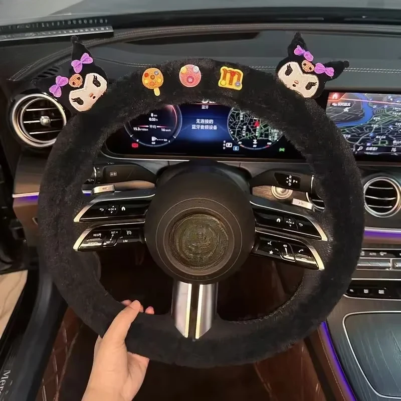 Sanrio Kuromi Winter Plush Car Steering Wheel Cover Women's Cute Cartoon Car Handle Cover Anti-tampering Car Accessories
Sanrio Kuromi Winter Plush Car Steering Wheel Cover Women's Cute Cartoon Car Handle Cover Anti-tampering Car Accessories