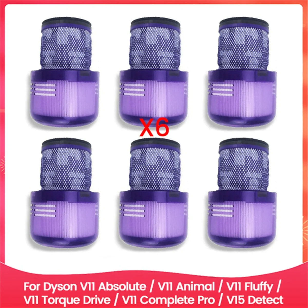 A76Z 6 шт. фильтр для пылесосов V11 Absolute V11 Animal V11 V11 Torque Drive V11 Complete Pro V15 Detect
A76Z 6 шт. фильтр для пылесосов V11 Absolute V11 Animal V11 V11 Torque Drive V11 Complete Pro V15 Detect