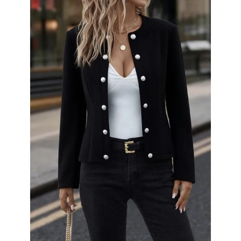 2025 Solid Color Double-breasted Decorative Jacket New Temperament Elegant Long-sleeved Short Jacket
2025 Solid Color Double-breasted Decorative Jacket New Temperament Elegant Long-sleeved Short Jacket