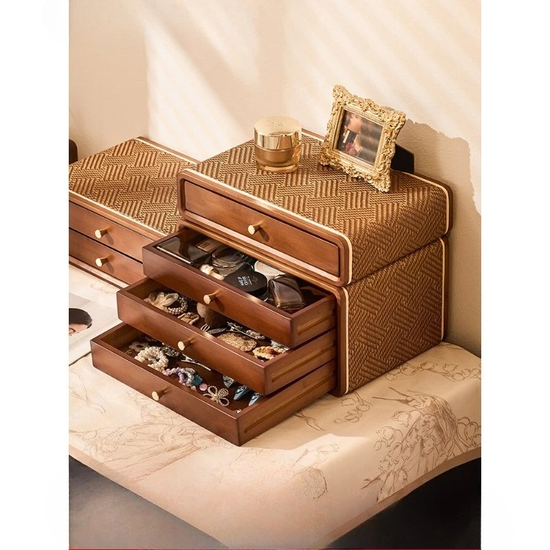 Vintage Drawer Desktop Organizer Box, Multi-Layer Jewelry Storage Shelf for Vanity, Retro Keepsake Case for Makeup Collectibles
Vintage Drawer Desktop Organizer Box, Multi-Layer Jewelry Storage Shelf for Vanity, Retro Keepsake Case for Makeup Collectibles