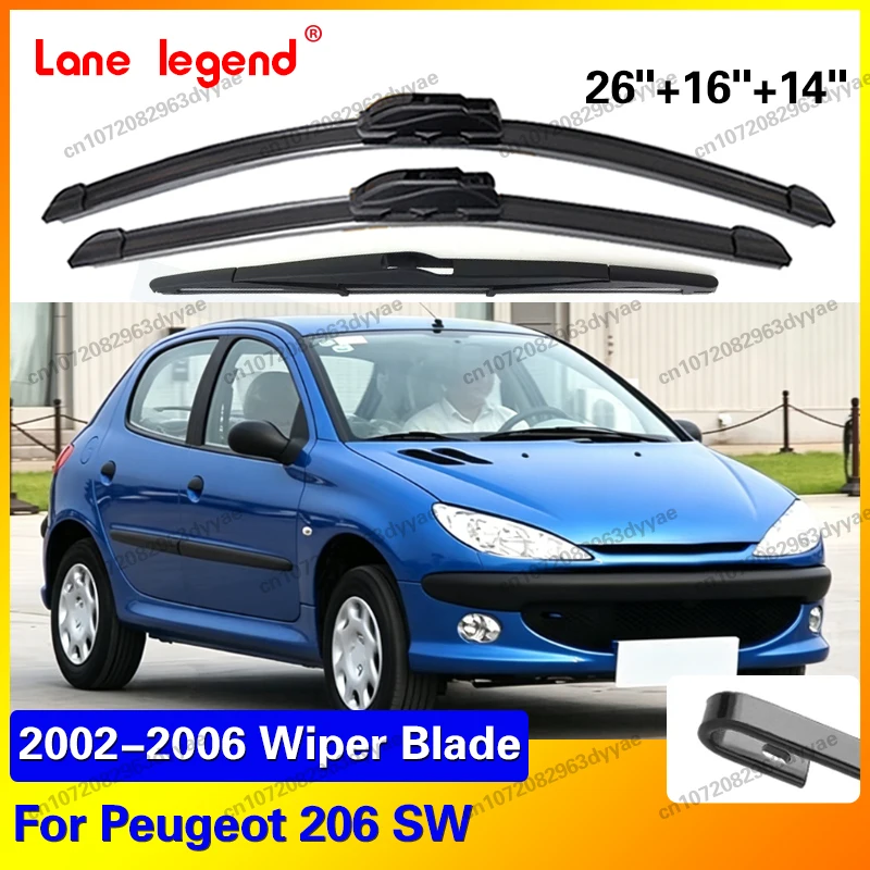 Car Wiper Blade Blades For Peugeot 206 SW 2002-2006 Windshield Windscreen Clean Rubber Silicon Cars Wipers 26"+16"+14"
Car Wiper Blade Blades For Peugeot 206 SW 2002-2006 Windshield Windscreen Clean Rubber Silicon Cars Wipers 26"+16"+14"
