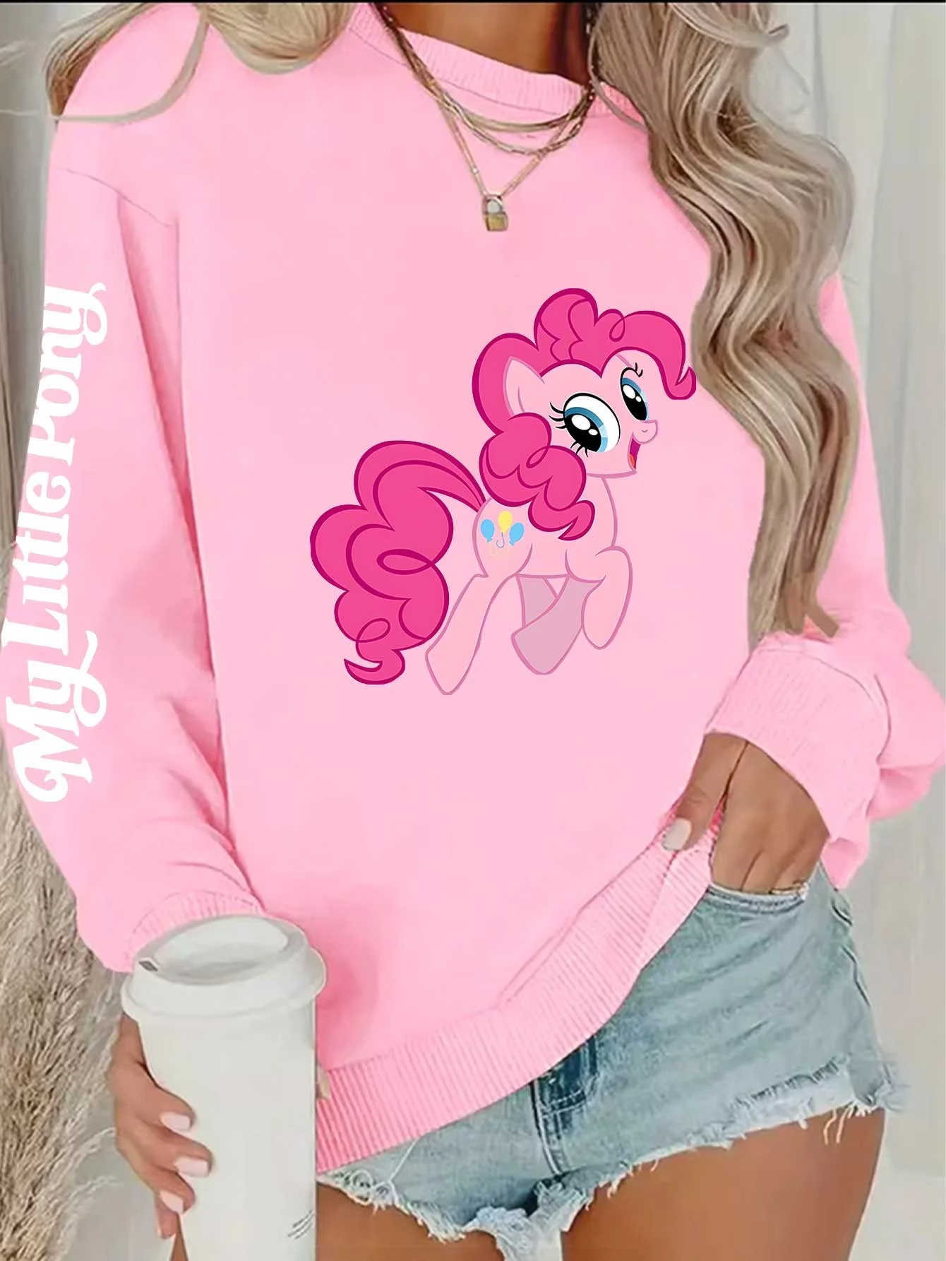 Pink My Little Pony Pinkie Pie Character Crewneck Sweatshirt Casual Streetwear
Pink My Little Pony Pinkie Pie Character Crewneck Sweatshirt Casual Streetwear