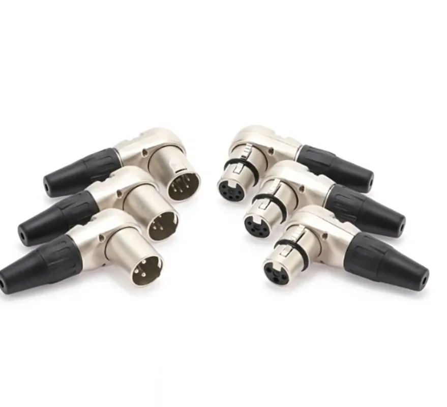 10pcs Five core L-shaped right angle XLR male and female elbow 5-pin stage lighting console DMX512
10pcs Five core L-shaped right angle XLR male and female elbow 5-pin stage lighting console DMX512