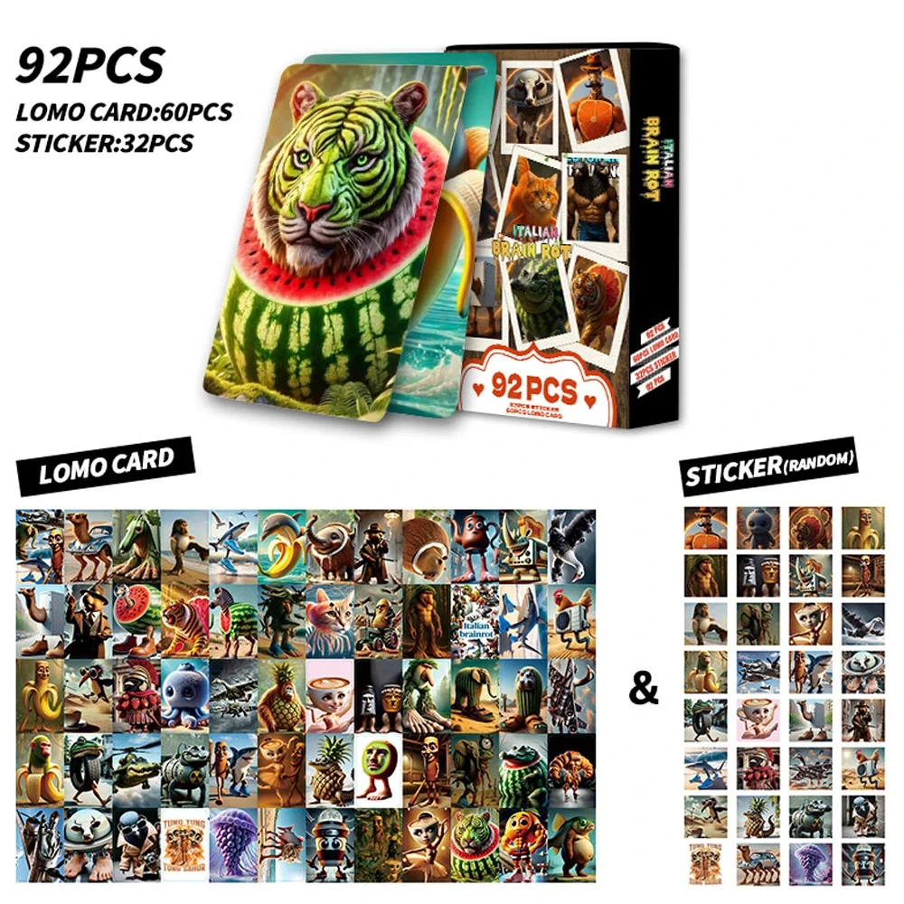 92PCS Tungtungtung Sahur Tralalero Tralala Italian Brainrot Cards Tung Tung Tung Sahur Collectible Cards Toy for Hallowmas Gifts
92PCS Tungtungtung Sahur Tralalero Tralala Italian Brainrot Cards Tung Tung Tung Sahur Collectible Cards Toy for Hallowmas Gifts