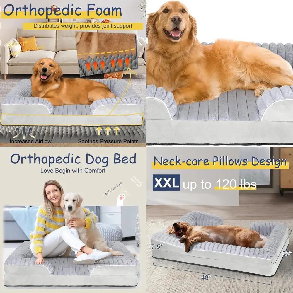 Premium XL Corduroy Memory Foam Dog Bed, Washable & Waterproof Cover for Large Dogs in Grey
Premium XL Corduroy Memory Foam Dog Bed, Washable & Waterproof Cover for Large Dogs in Grey