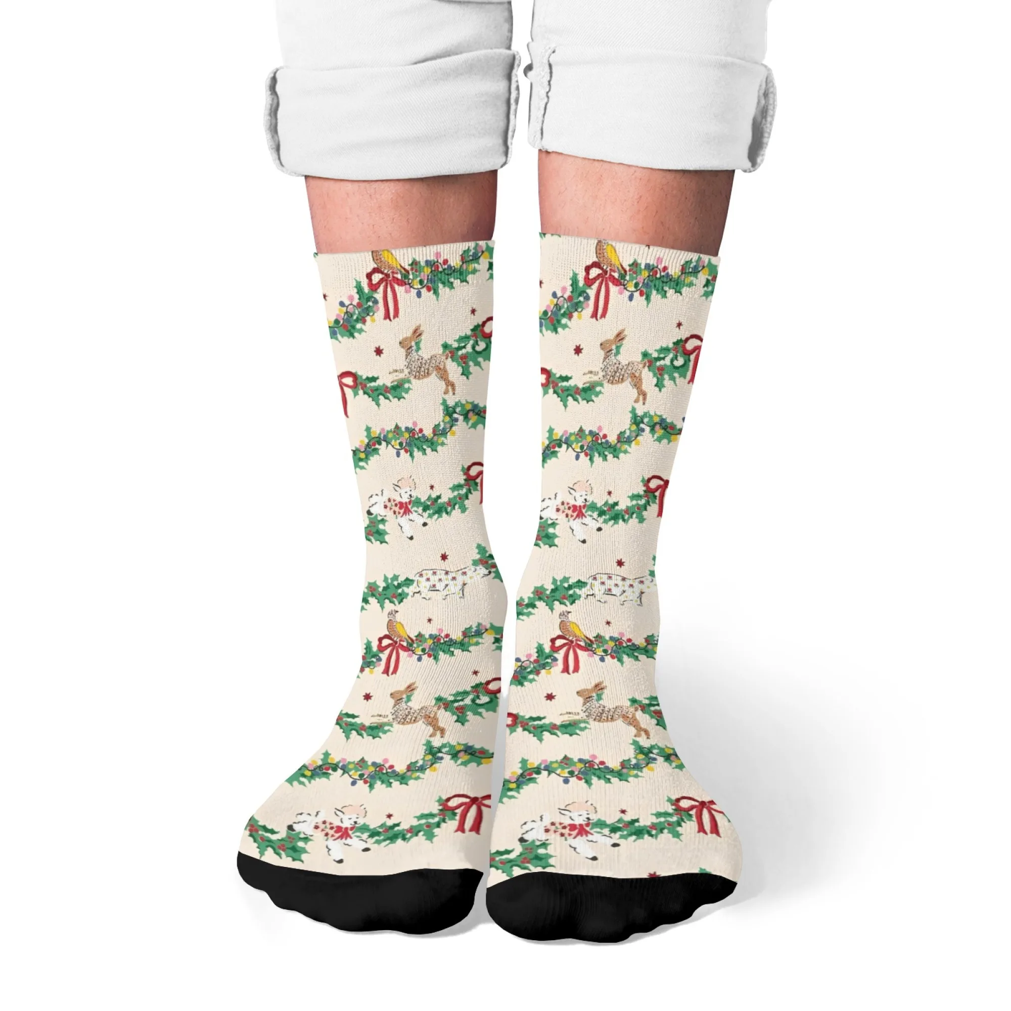 Уютные зимние пары носков унисекс с рисунком, дизайн зеленого венка из омелы, удобные теплые носки средней длины для пар, лучшие друзья
Уютные зимние пары носков унисекс с рисунком, дизайн зеленого венка из омелы, удобные теплые носки средней длины для пар, лучшие друзья