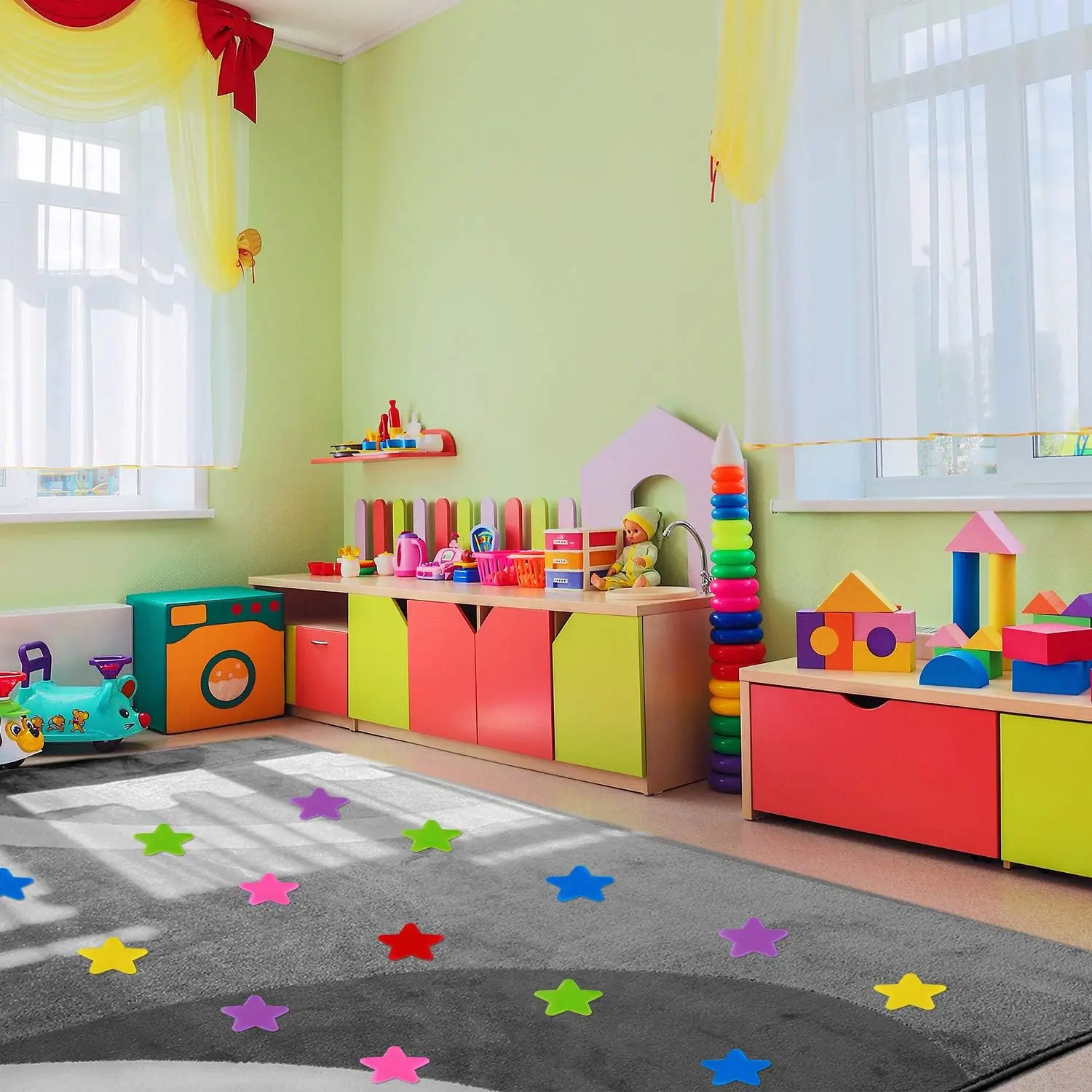 20Pcs Star Carpet Markers Multicolor Nylon Stickers Preschool Classroom Kids Floor Position Spot
20Pcs Star Carpet Markers Multicolor Nylon Stickers Preschool Classroom Kids Floor Position Spot