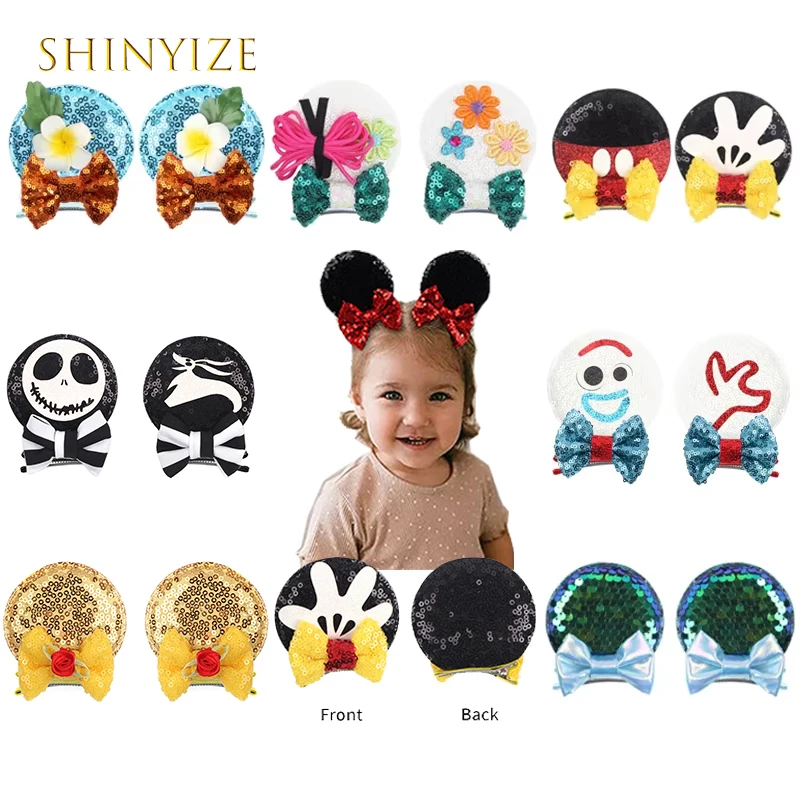 10Pairs Wholesale Cute Mickey Mouse Ears Bow Hair Clips Girls Trip Glitter Hairpins Children Festival Party DIY Hair Accessories
10Pairs Wholesale Cute Mickey Mouse Ears Bow Hair Clips Girls Trip Glitter Hairpins Children Festival Party DIY Hair Accessories