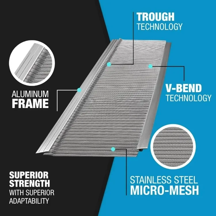 Good Guard – 48 FT. (Nominal) Contractor Grade Stainless Steel Micro-Mesh Gutter Guard Kit with Screws Included. Fits 6 in.
Good Guard – 48 FT. (Nominal) Contractor Grade Stainless Steel Micro-Mesh Gutter Guard Kit with Screws Included. Fits 6 in.