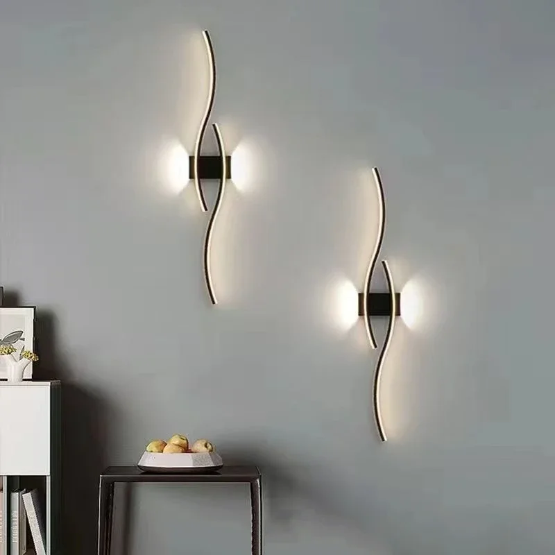 Modern Simple Wall Lights LED Long Strip Curve Wall Lamp Gold Black White Art Indoor Lighting Living Room Bedroom Bedside Lamps
Modern Simple Wall Lights LED Long Strip Curve Wall Lamp Gold Black White Art Indoor Lighting Living Room Bedroom Bedside Lamps