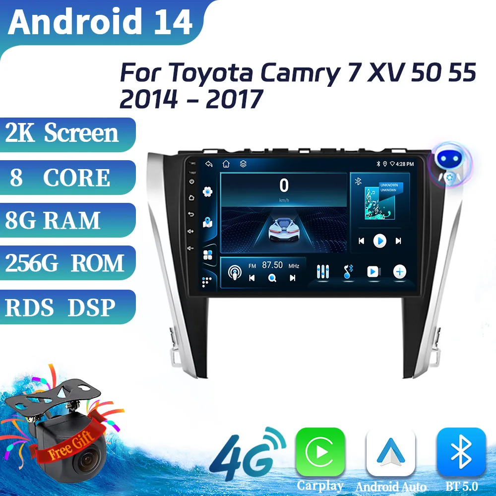 For Toyota Camry 7 XV 50 55 2014-2017 Car Radio Multimedia Android Video Player Navigation Touch Screen Stereo Wireless Carplay
For Toyota Camry 7 XV 50 55 2014-2017 Car Radio Multimedia Android Video Player Navigation Touch Screen Stereo Wireless Carplay