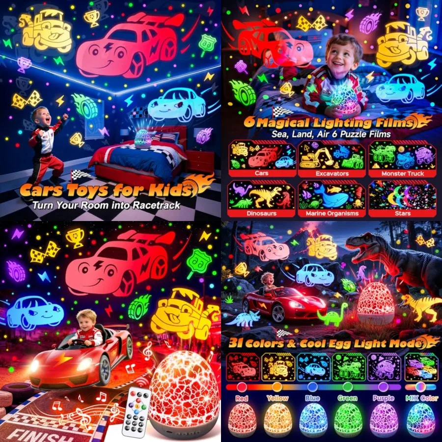 Toddler Toy Toy Projector 6HD Films+15 Sounds+31 Colors+Remote Control+360°Rotating Egg Light for Nursery Toy for Toddlers 1-3
Toddler Toy Toy Projector 6HD Films+15 Sounds+31 Colors+Remote Control+360°Rotating Egg Light for Nursery Toy for Toddlers 1-3