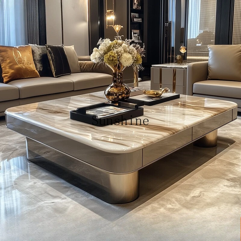Large living room household marble light luxury simple high-end coffee table 1.5
Large living room household marble light luxury simple high-end coffee table 1.5