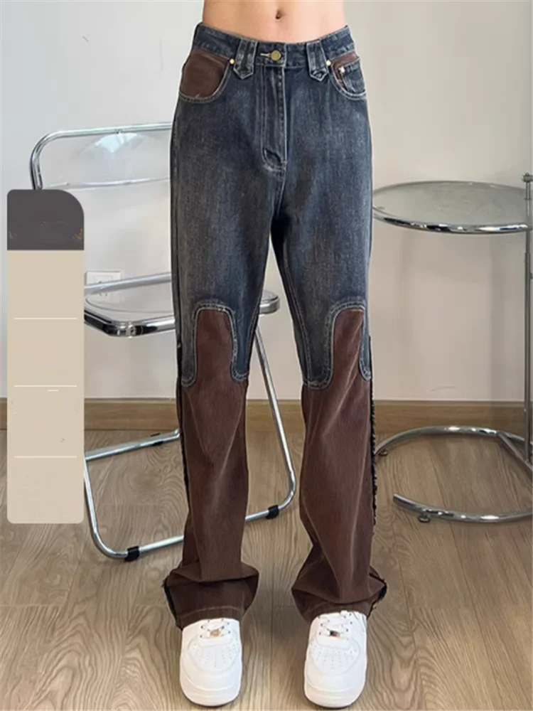 2023 American vintage corduroy splicing micro-cut jeans men's high street fashion brand casual straight leg pants
2023 American vintage corduroy splicing micro-cut jeans men's high street fashion brand casual straight leg pants