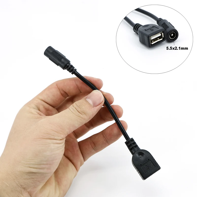 DC Female 5.5x2.1 To USB 2.0 Female Cables 5521 Power Jack Conector 5.5x2.1 Adapter 5V Charing Cord Converter W28
DC Female 5.5x2.1 To USB 2.0 Female Cables 5521 Power Jack Conector 5.5x2.1 Adapter 5V Charing Cord Converter W28