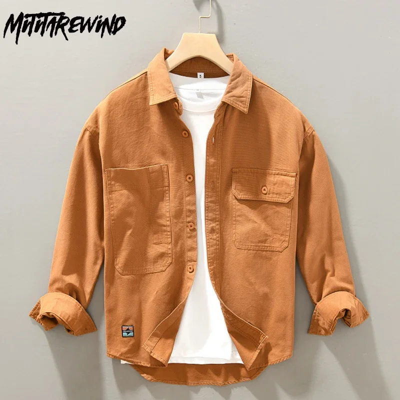 Spring Fall Long Sleeve Mens Shirts Japanese Cargo Shirt Men Pure Cotton Lapel Loose Shirts with Double Pocket Vintage Overshirt
Spring Fall Long Sleeve Mens Shirts Japanese Cargo Shirt Men Pure Cotton Lapel Loose Shirts with Double Pocket Vintage Overshirt
