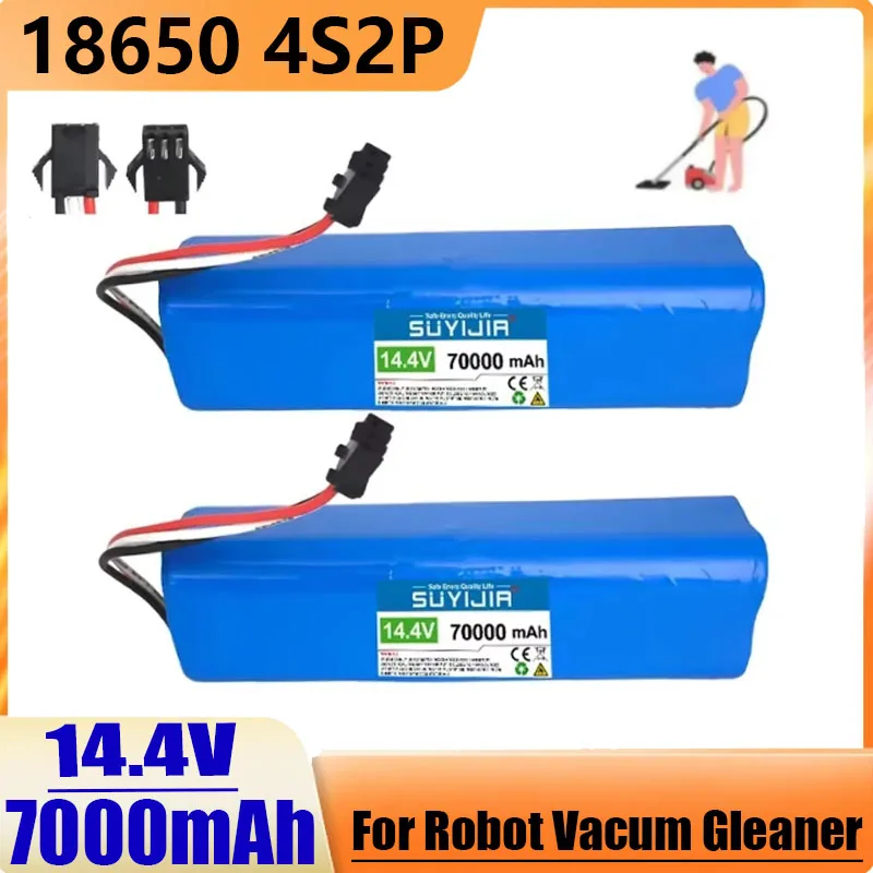 New 4S2P 18650 Rechargeable Li-ion Battery Pack 14.4V 7000mAh Large Capacity for Pusanik M7 MAX Pro Robot Vacuum Cleaner Drone
New 4S2P 18650 Rechargeable Li-ion Battery Pack 14.4V 7000mAh Large Capacity for Pusanik M7 MAX Pro Robot Vacuum Cleaner Drone