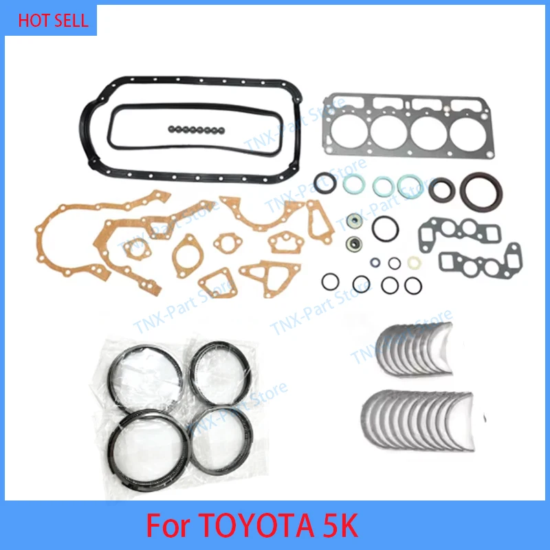 5K Crankshaft Connecting Rod Bearing Full Gasket Set Kit For TOYOTA Engine Liteace 1.5L 1486cc Piston Ring Cylinder Head Gasket
5K Crankshaft Connecting Rod Bearing Full Gasket Set Kit For TOYOTA Engine Liteace 1.5L 1486cc Piston Ring Cylinder Head Gasket