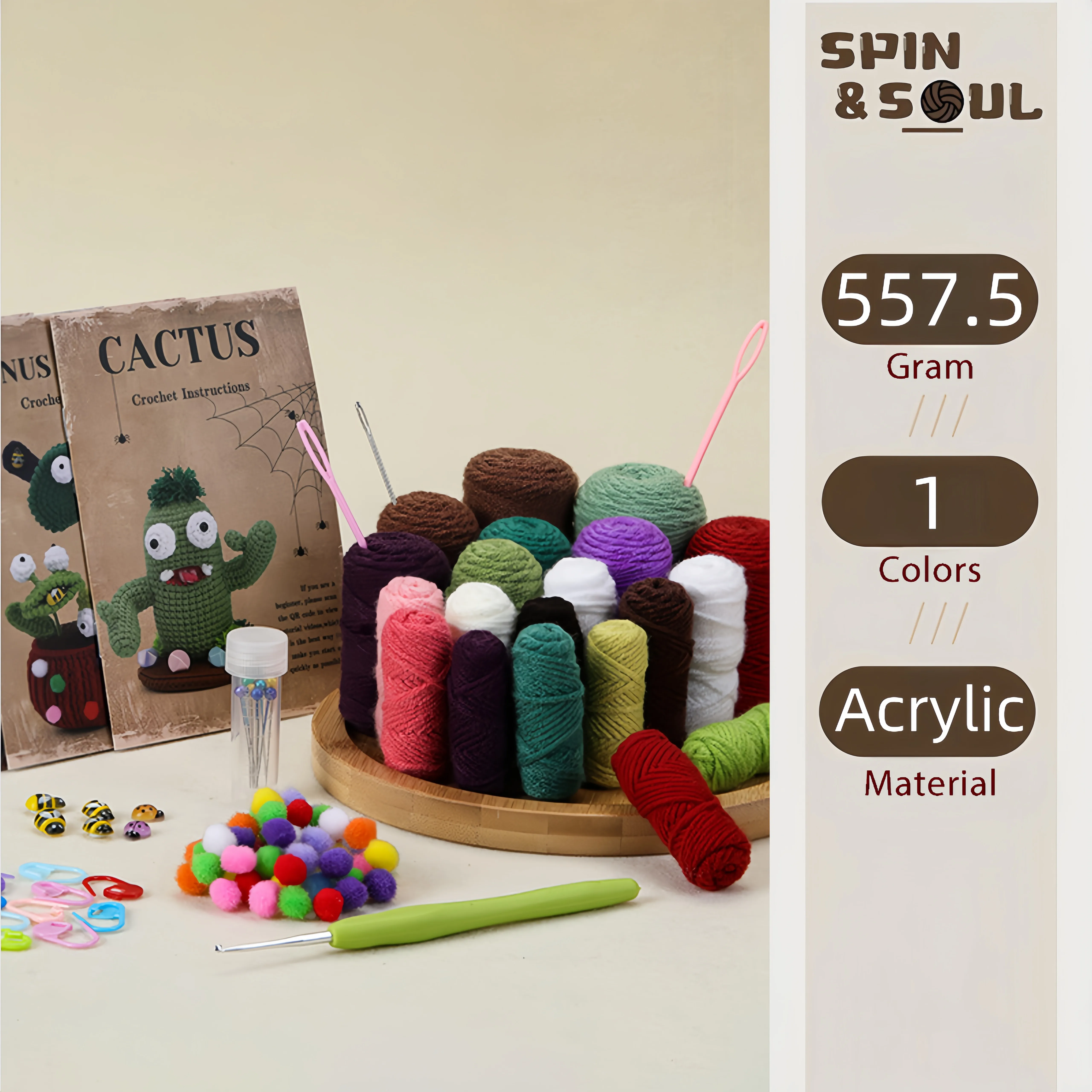 Cotton Knitting Yarn Thread Needles Hook Knit Tool Set Cactus Cute Crochet Kit Set for Beginners 코바늘 소재 가방
Cotton Knitting Yarn Thread Needles Hook Knit Tool Set Cactus Cute Crochet Kit Set for Beginners 코바늘 소재 가방
