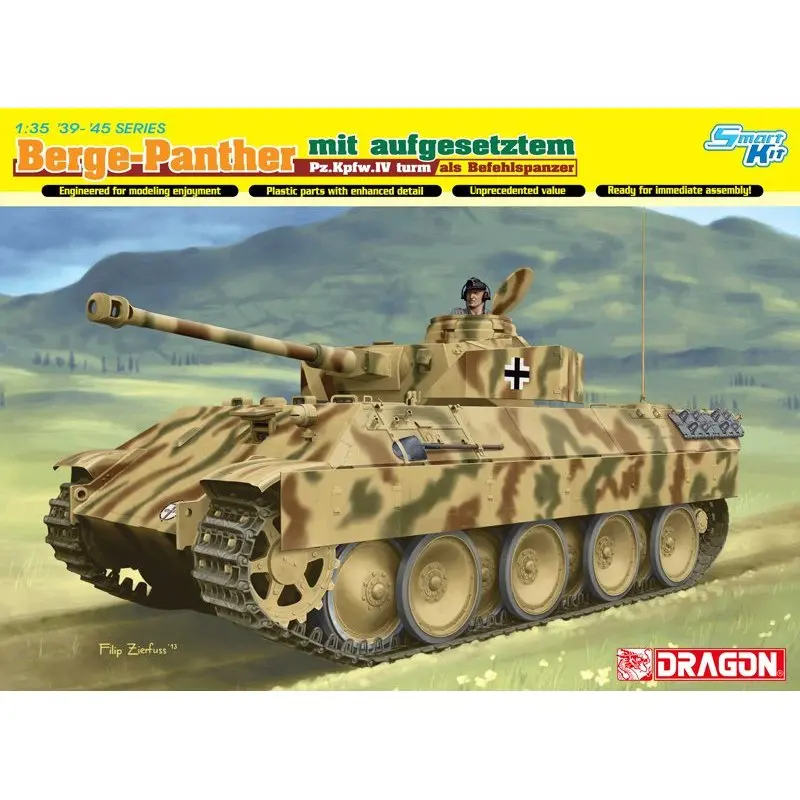 DRAGON 6835 1/35 Bergepanther mit Aufgesetztem Pz.Kpfw.IV Turm Als Befeh - Scale Model Kit
DRAGON 6835 1/35 Bergepanther mit Aufgesetztem Pz.Kpfw.IV Turm Als Befeh - Scale Model Kit