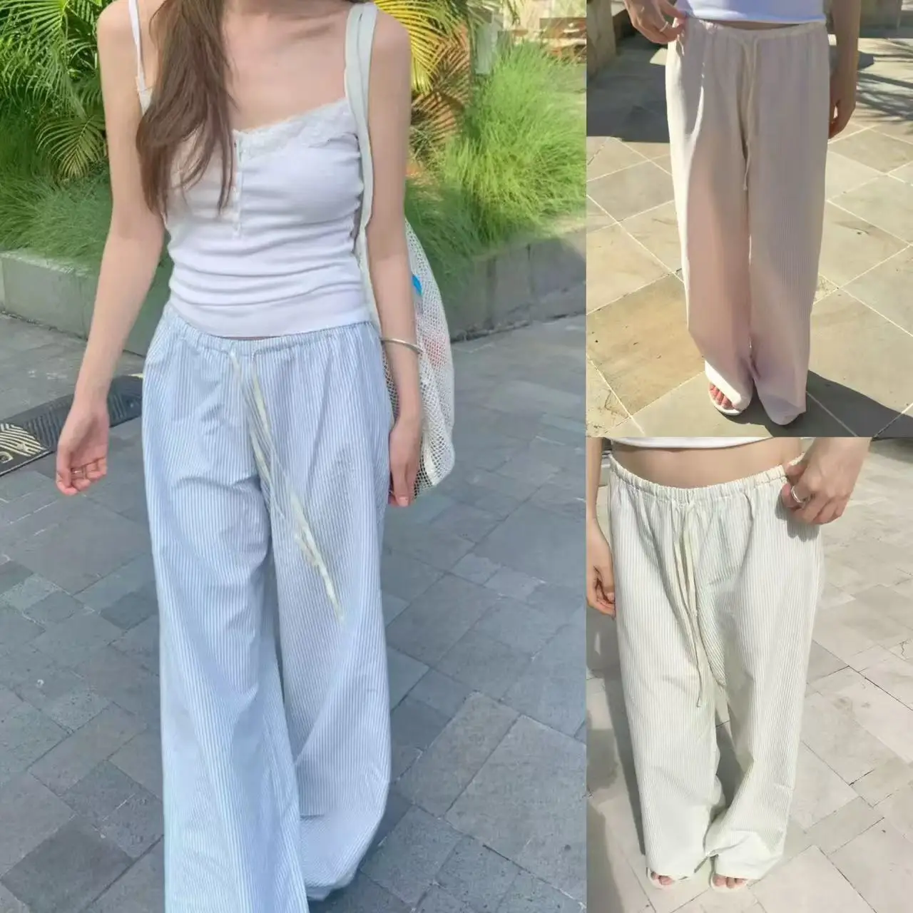 Ultra-Thin Texture Stripe Pants Vegetable Casual Pants Slimming Effect Summer Must-Have Breathable Comfortable Women's Fashion
Ultra-Thin Texture Stripe Pants Vegetable Casual Pants Slimming Effect Summer Must-Have Breathable Comfortable Women's Fashion