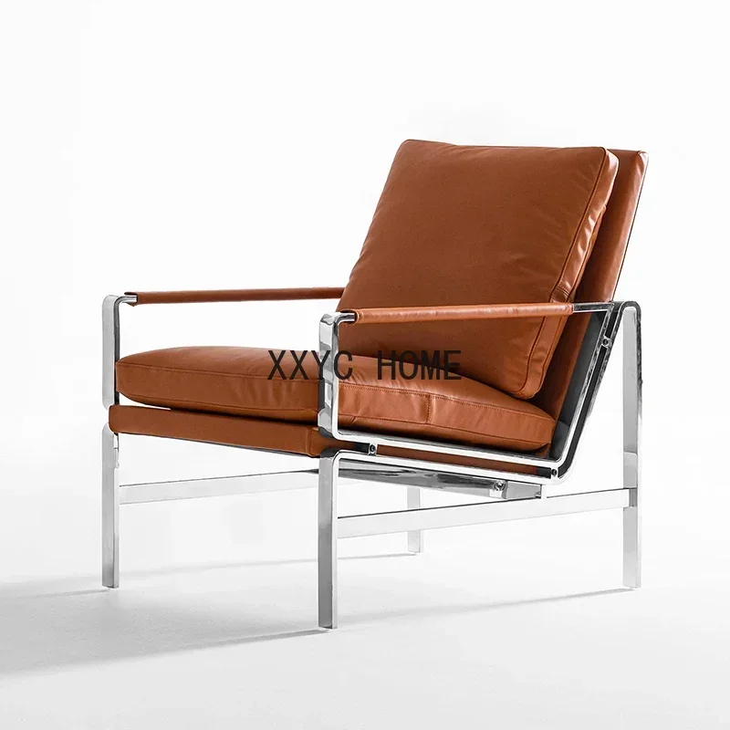 Stainless Steel Leisure Chair Bauhaus Style Leather Soft Bag down Black Couch Designer Chair
Stainless Steel Leisure Chair Bauhaus Style Leather Soft Bag down Black Couch Designer Chair