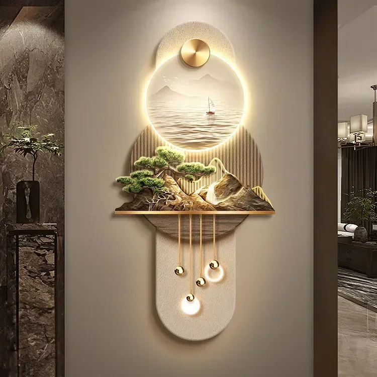 New Chinese-style entrance decorative painting landscape corridor aisle hanging painting welcome pine entrance mural lamp
New Chinese-style entrance decorative painting landscape corridor aisle hanging painting welcome pine entrance mural lamp