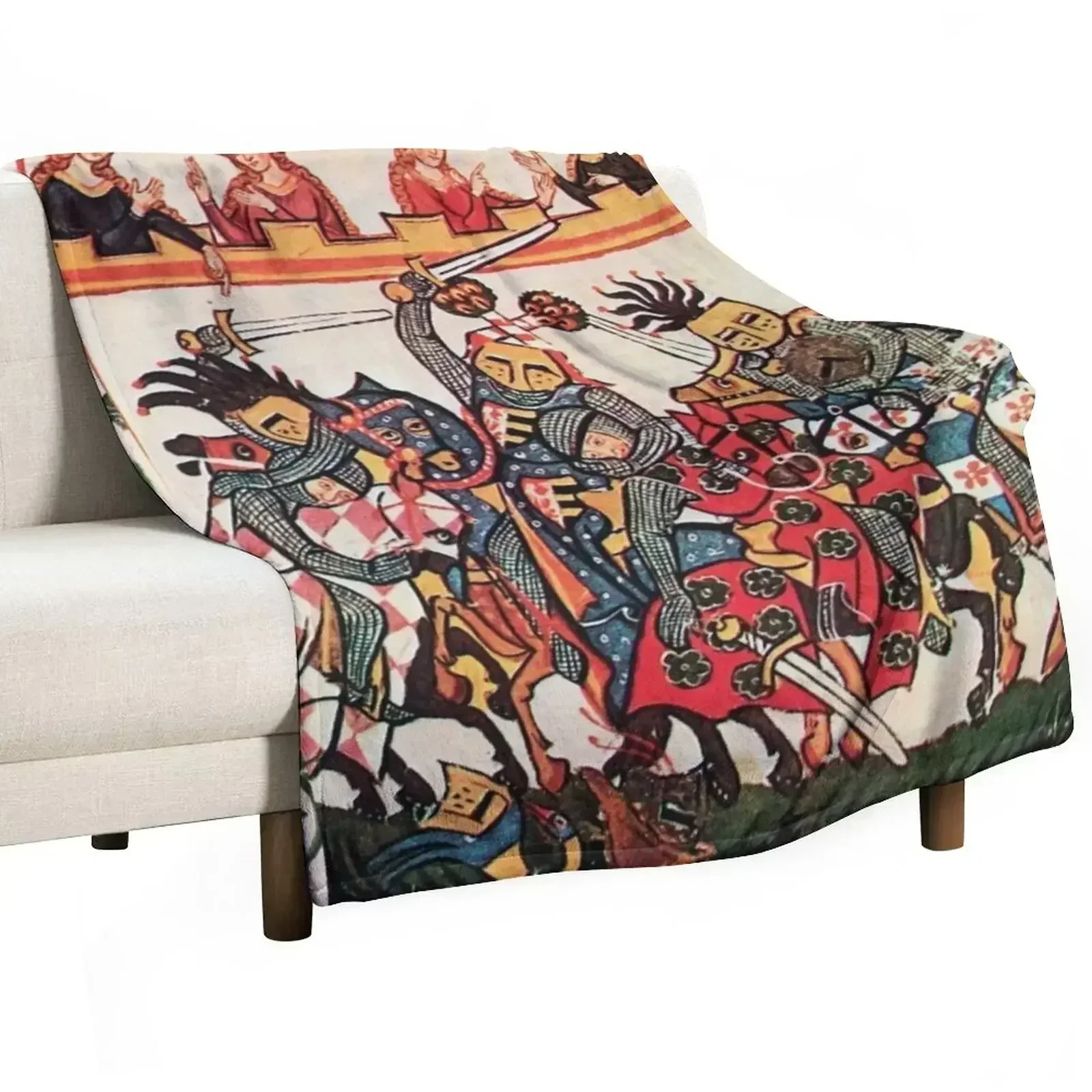 MEDIEVAL TOURNAMENT, FIGHTING KNIGHTS WITH DAMSELS AND RED WILD ROSES Throw Blanket Hairy for babies Blankets
MEDIEVAL TOURNAMENT, FIGHTING KNIGHTS WITH DAMSELS AND RED WILD ROSES Throw Blanket Hairy for babies Blankets